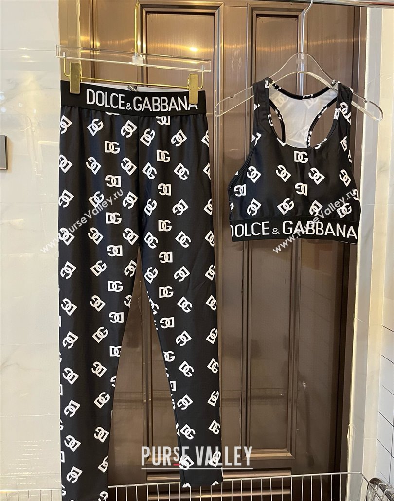 Dolce Gabbana DG Yoga Activewear Set Black/White 2025 0313 (WM-250314009)