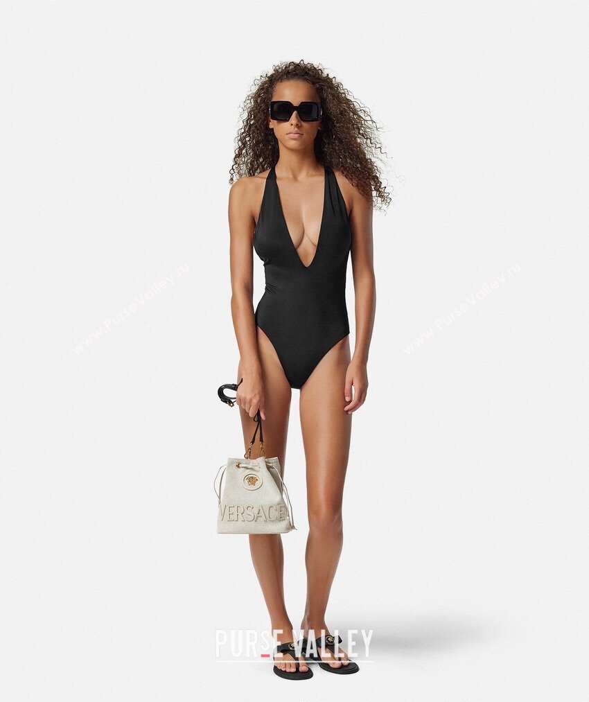 Versace One-Piece Swimwear with Pin Black 2025 0313 (WM-250313097)