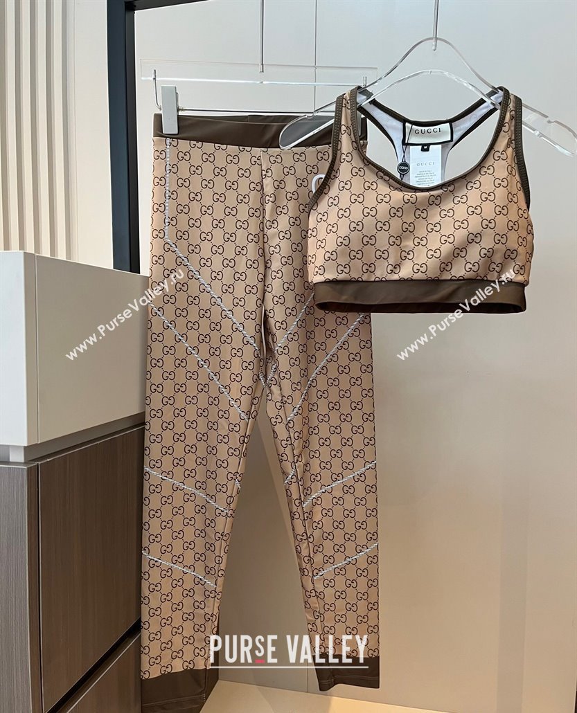 Gucci Yoga Activewear Set Beige/Brown 2025 0314 (WM-250314011)