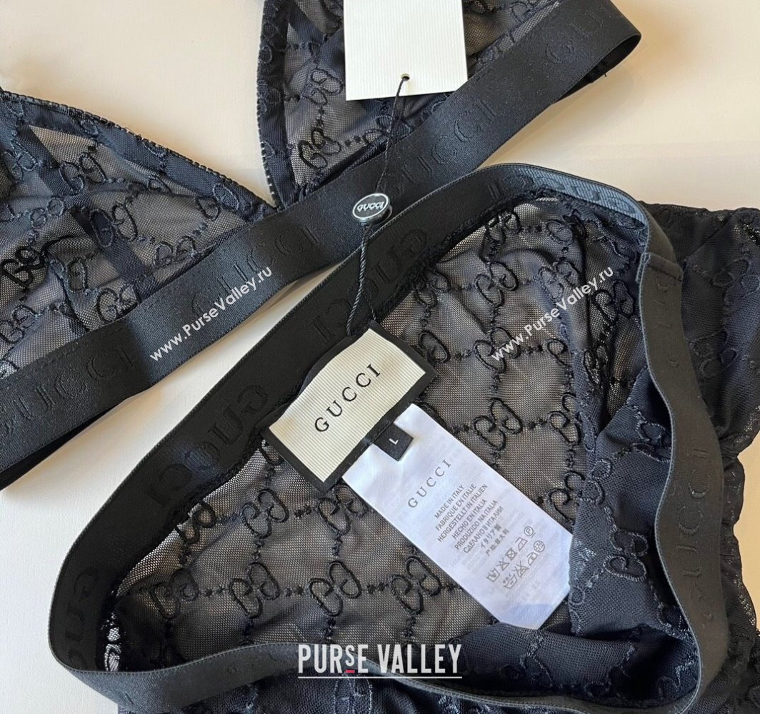 Gucci Mesh Two-Pieces Swimwear Black 2025 0313 (WM-250313074)