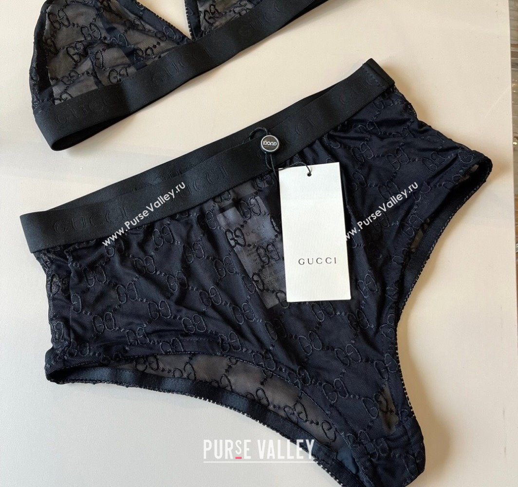 Gucci Mesh Two-Pieces Swimwear Black 2025 0313 (WM-250313074)