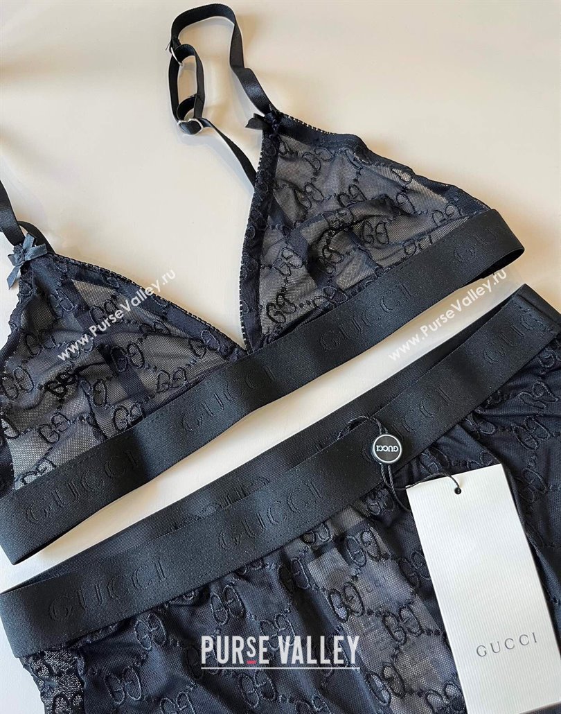 Gucci Mesh Two-Pieces Swimwear Black 2025 0313 (WM-250313074)