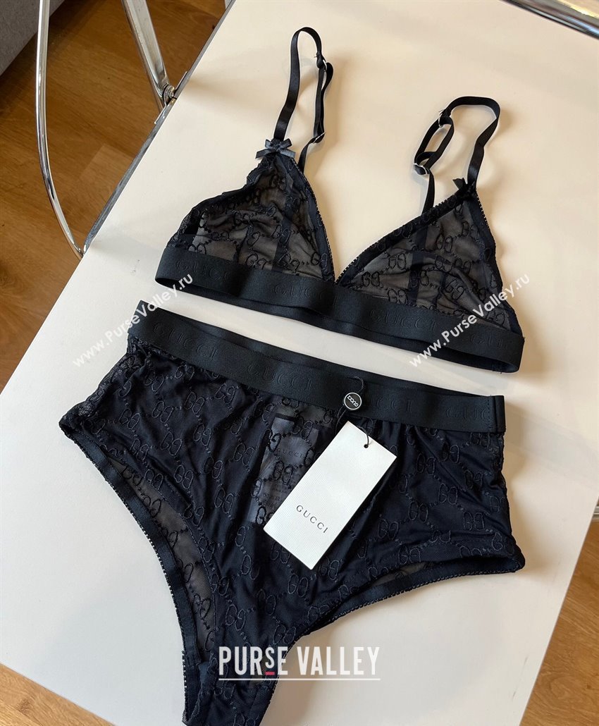 Gucci Mesh Two-Pieces Swimwear Black 2025 0313 (WM-250313074)