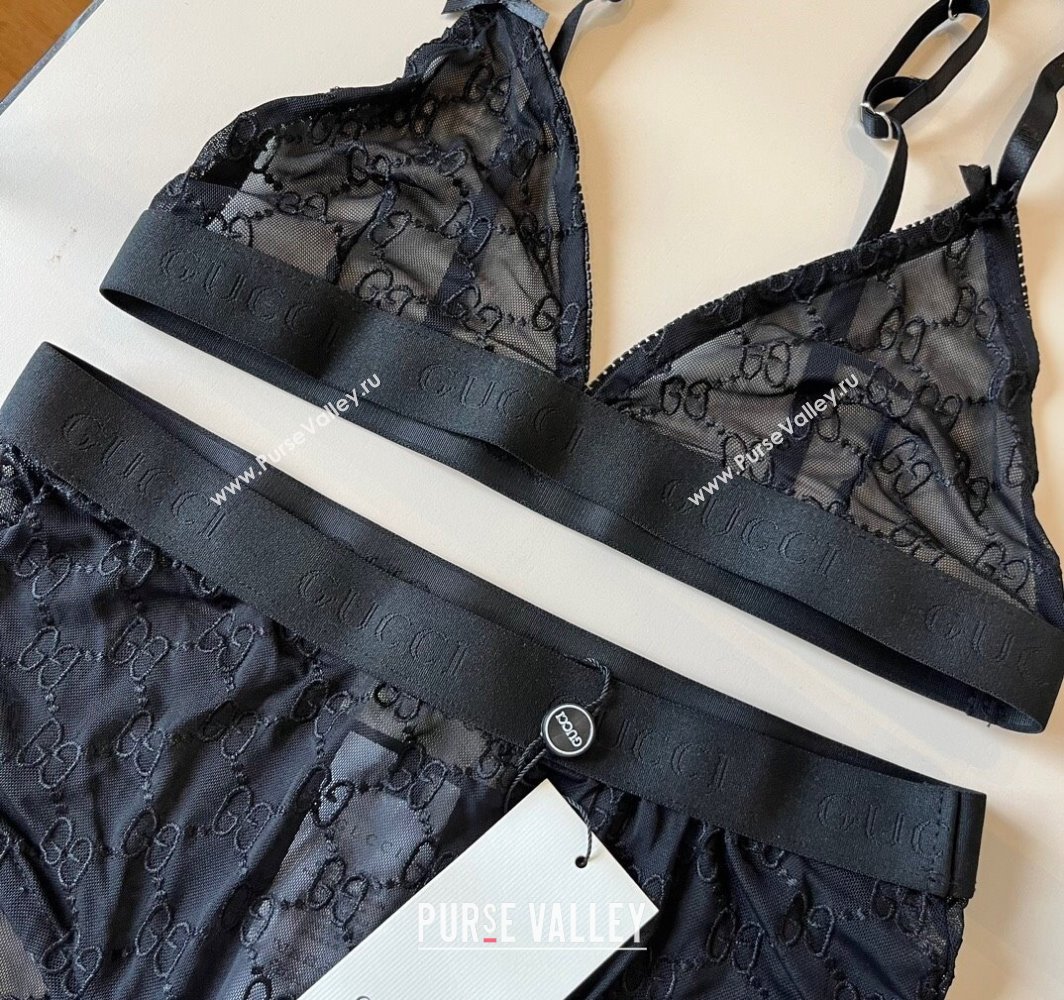 Gucci Mesh Two-Pieces Swimwear Black 2025 0313 (WM-250313074)