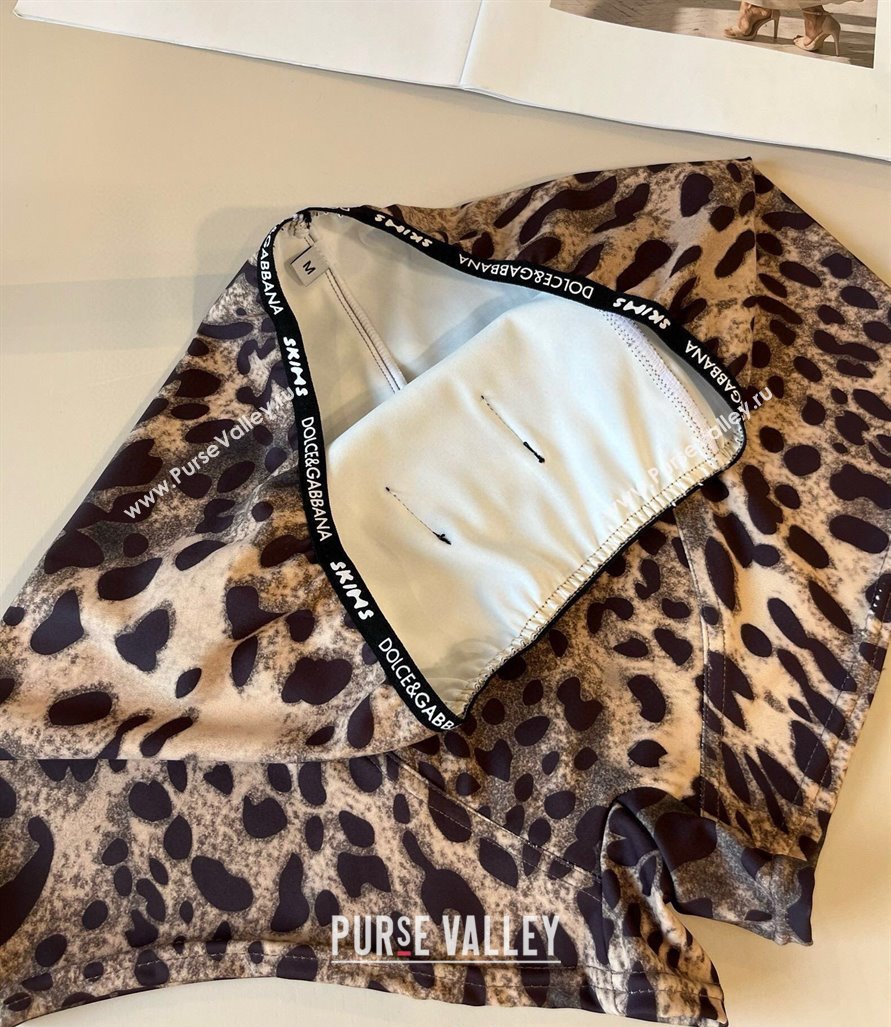 Dolce Gabbana Leopard Print Two-Pieces Swimwear Brown 2025 (WM-250313111)