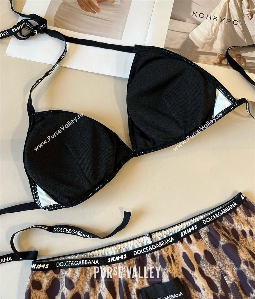 Dolce Gabbana Leopard Print Two-Pieces Swimwear Brown 2025 (WM-250313111)