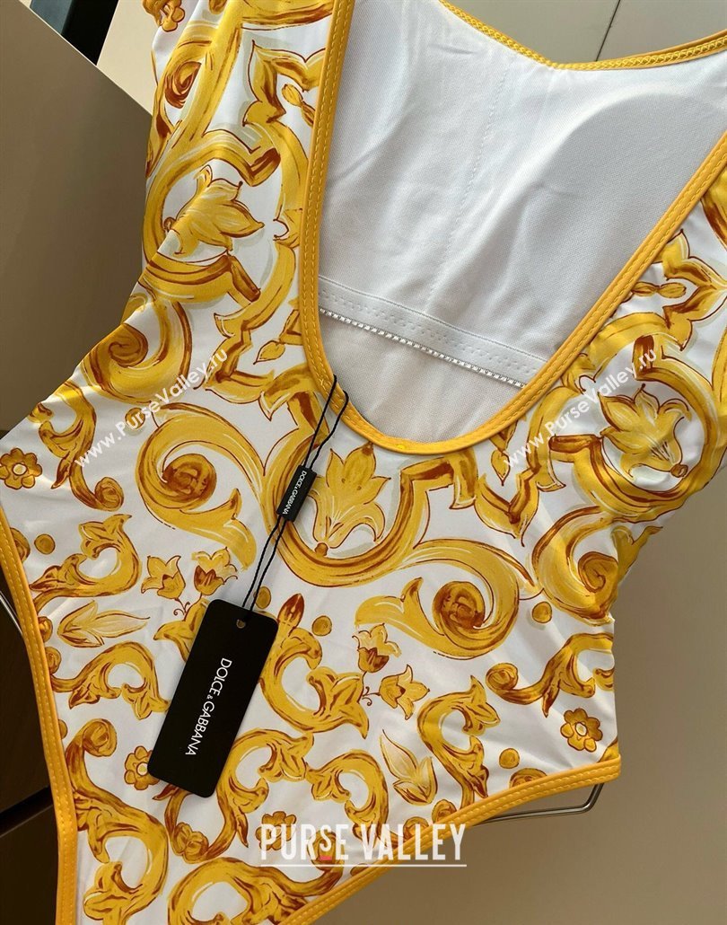 Dolce Gabbana One-Piece Swimwear Yellow/White 2025 0313 (WM-250313112)