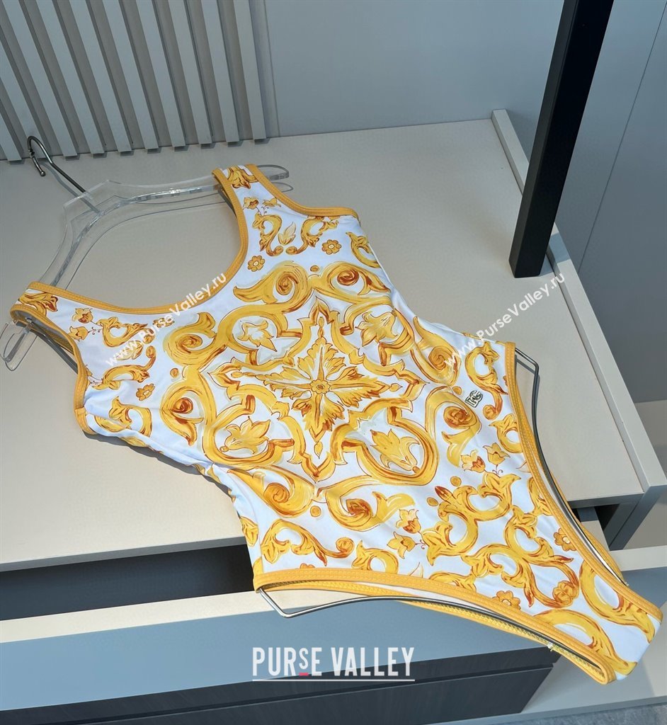Dolce Gabbana One-Piece Swimwear Yellow/White 2025 0313 (WM-250313112)