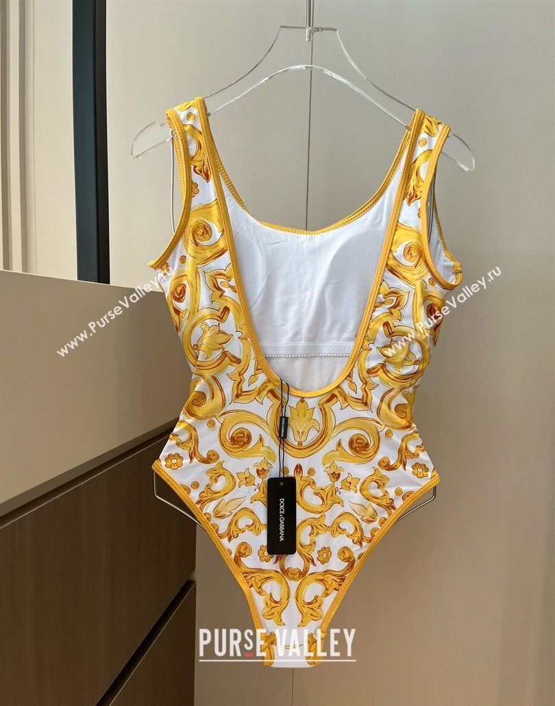 Dolce Gabbana One-Piece Swimwear Yellow/White 2025 0313 (WM-250313112)