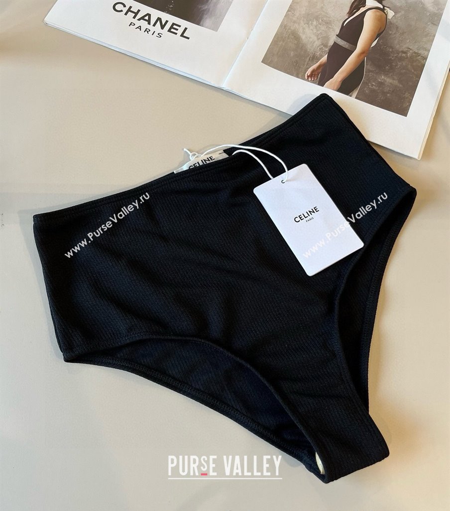 Celine Cotton Two-Pieces Swimwear Black 2025 0313 (WM-250313102)