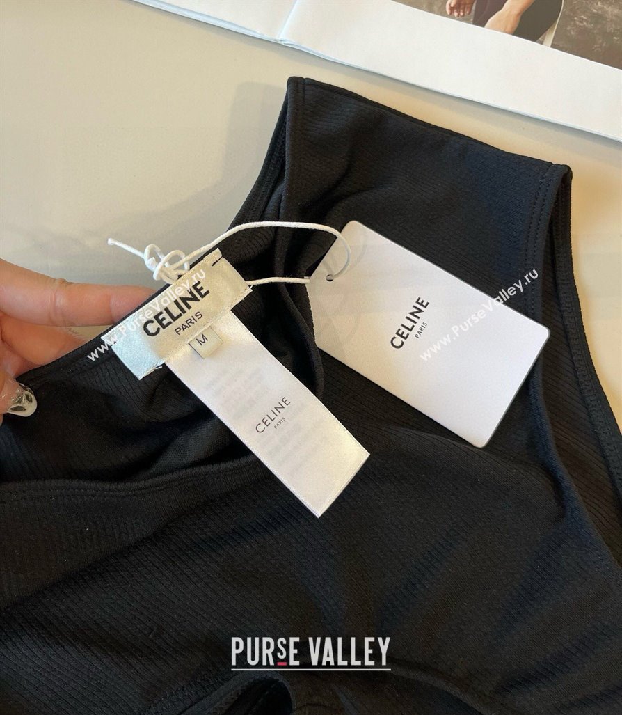 Celine Cotton Two-Pieces Swimwear Black 2025 0313 (WM-250313102)