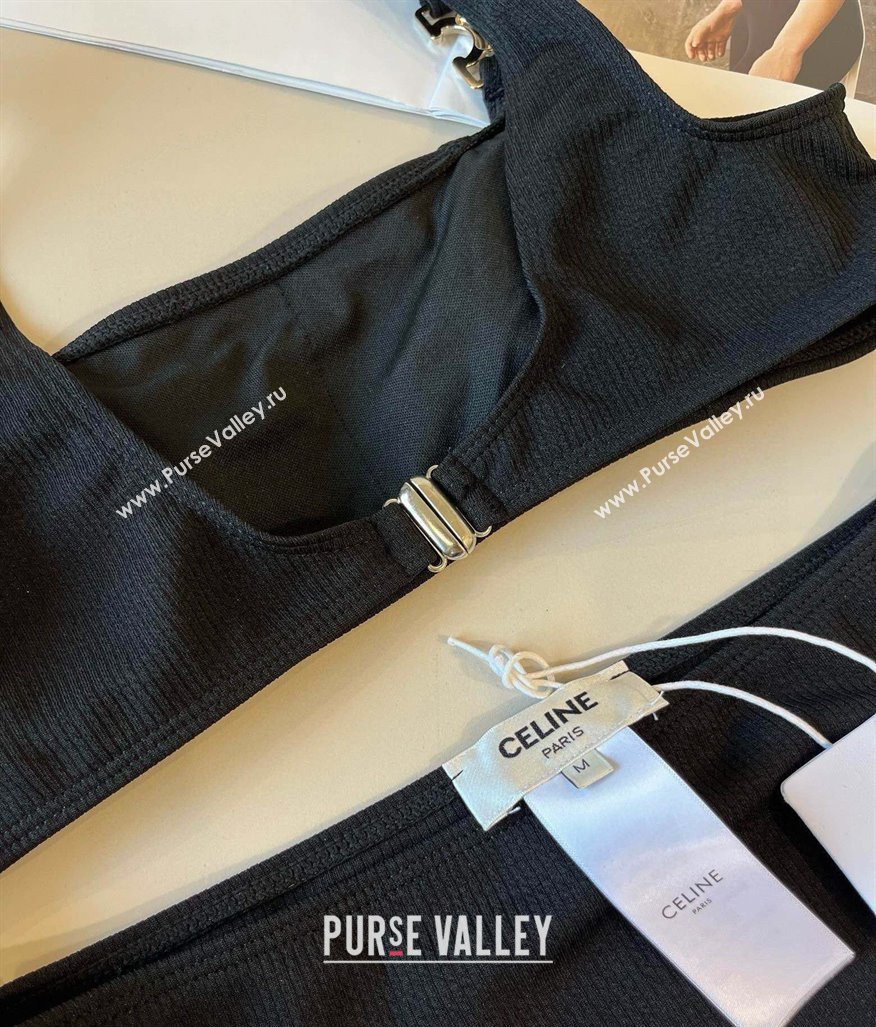 Celine Cotton Two-Pieces Swimwear Black 2025 0313 (WM-250313102)