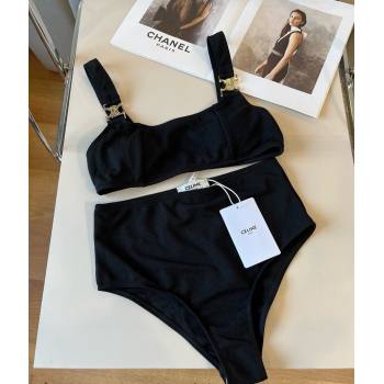 Celine Cotton Two-Pieces Swimwear Black 2025 0313 (WM-250313102)