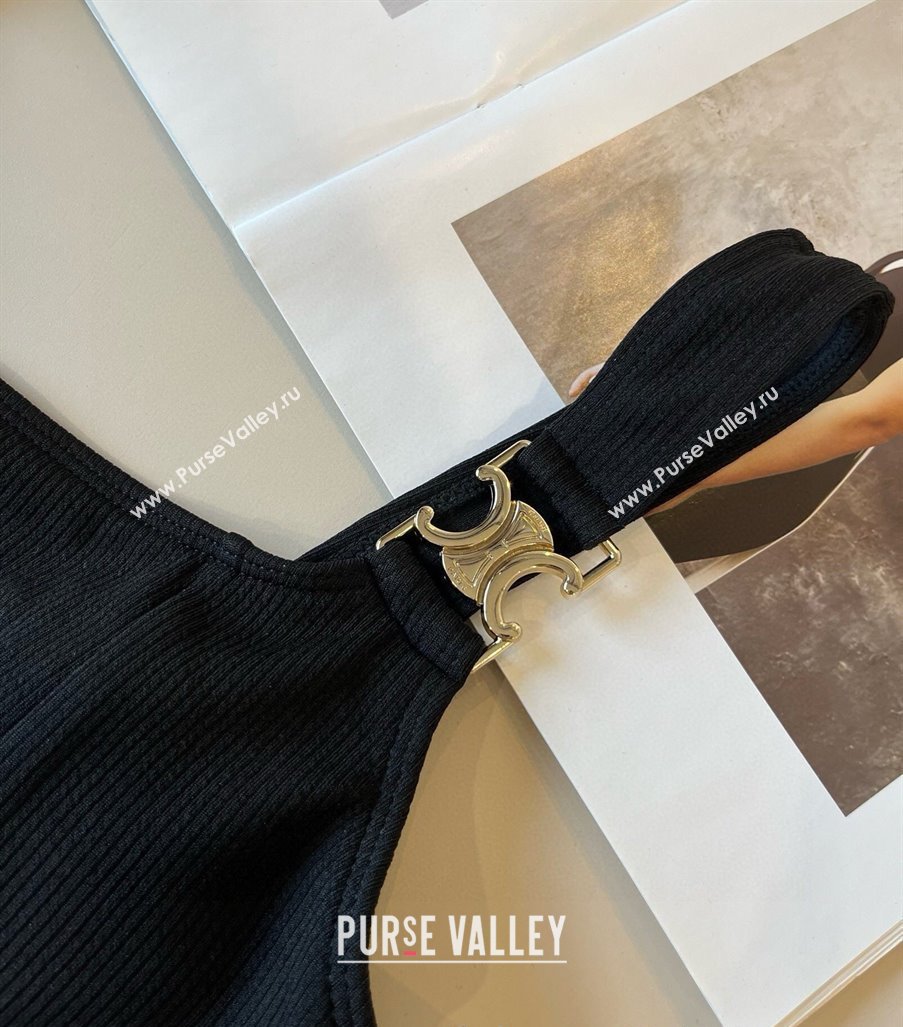 Celine Cotton Two-Pieces Swimwear Black 2025 0313 (WM-250313102)