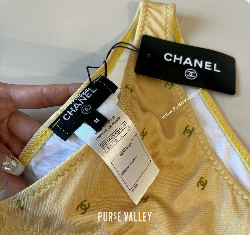 Chanel CC Allover Two-Pieces Swimwear Yellow 2025 0313 (WM-250313025)
