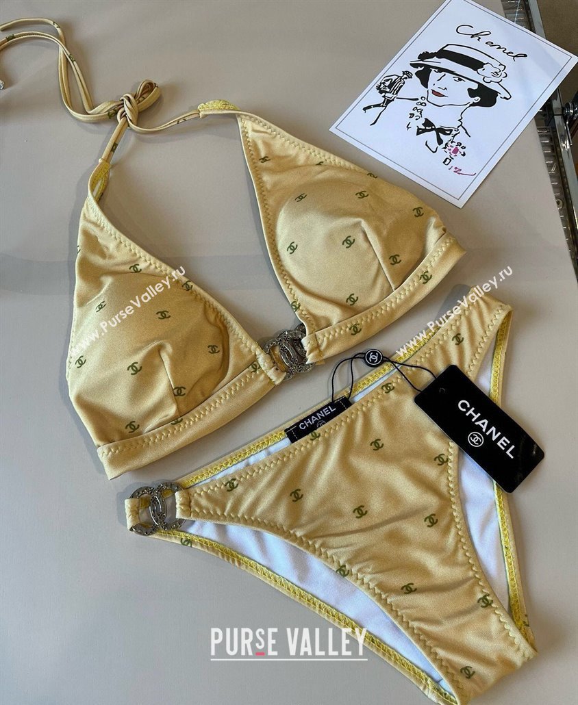 Chanel CC Allover Two-Pieces Swimwear Yellow 2025 0313 (WM-250313025)