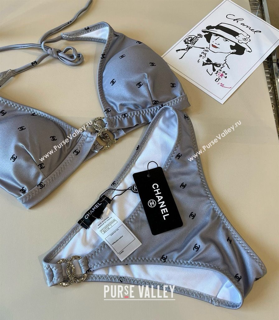 Chanel CC Allover Two-Pieces Swimwear Grey 2025 0313 (WM-250313026)