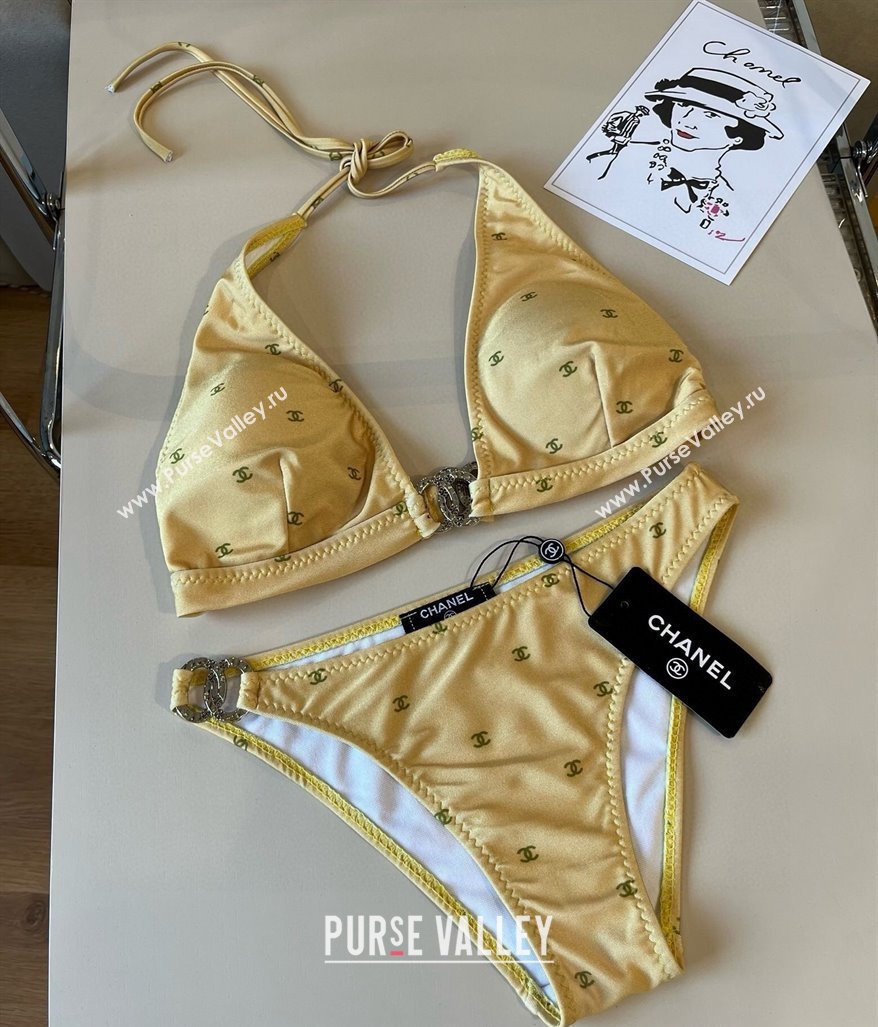 Chanel CC Allover Two-Pieces Swimwear Yellow 2025 0313 (WM-250313025)