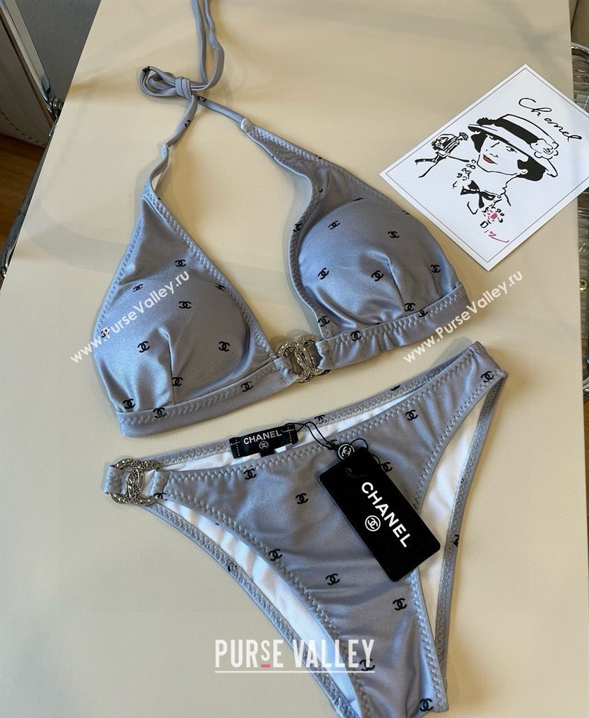 Chanel CC Allover Two-Pieces Swimwear Grey 2025 0313 (WM-250313026)