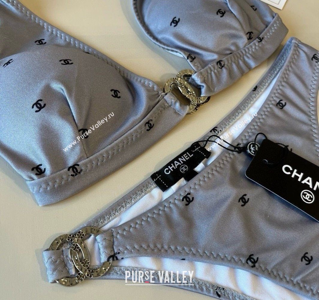 Chanel CC Allover Two-Pieces Swimwear Grey 2025 0313 (WM-250313026)