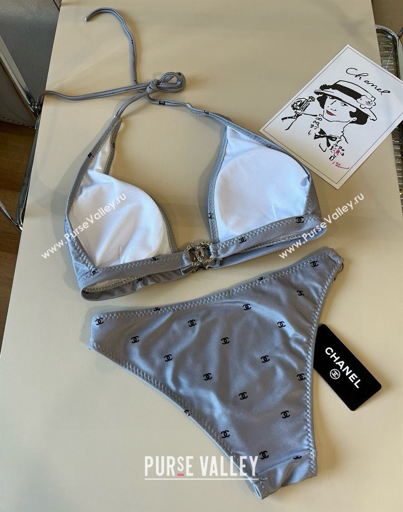 Chanel CC Allover Two-Pieces Swimwear Grey 2025 0313 (WM-250313026)