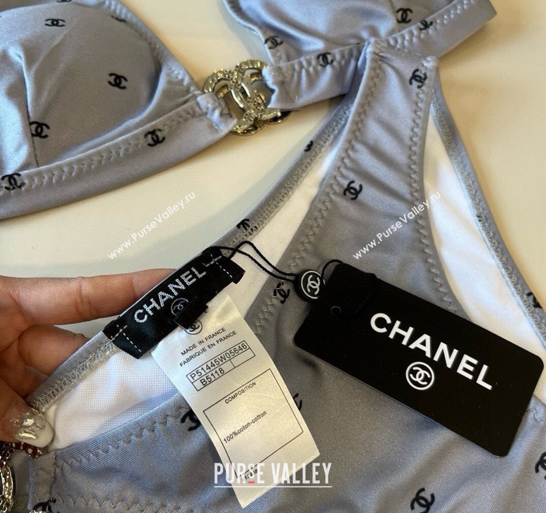 Chanel CC Allover Two-Pieces Swimwear Grey 2025 0313 (WM-250313026)