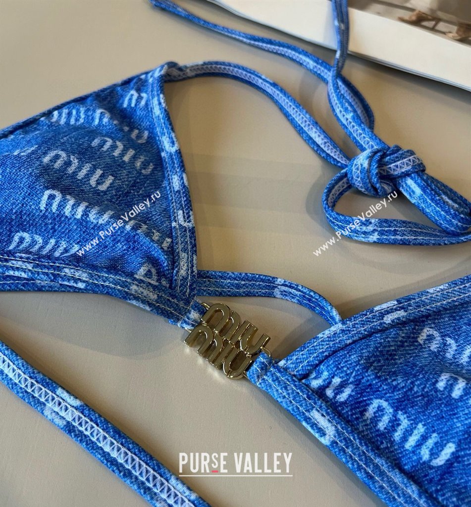 Miu Miu Denim Two-Pieces Swimwear Light Blue 2025 0313 (WM-250313029)