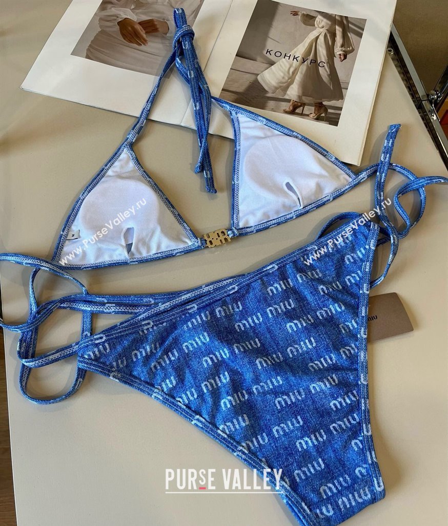 Miu Miu Denim Two-Pieces Swimwear Light Blue 2025 0313 (WM-250313029)
