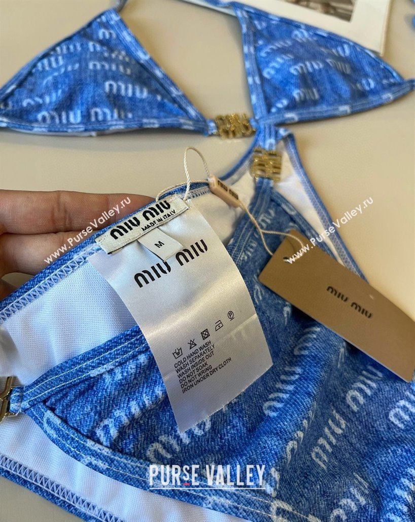 Miu Miu Denim Two-Pieces Swimwear Light Blue 2025 0313 (WM-250313029)