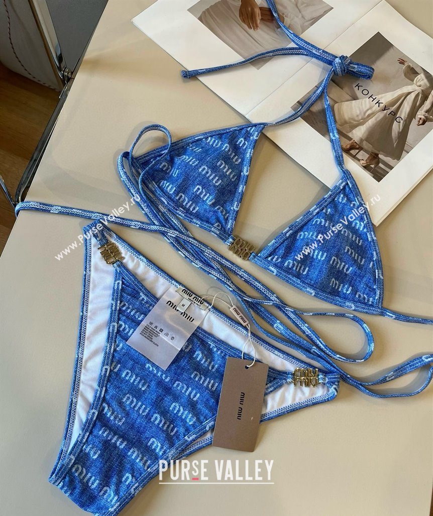 Miu Miu Denim Two-Pieces Swimwear Light Blue 2025 0313 (WM-250313029)