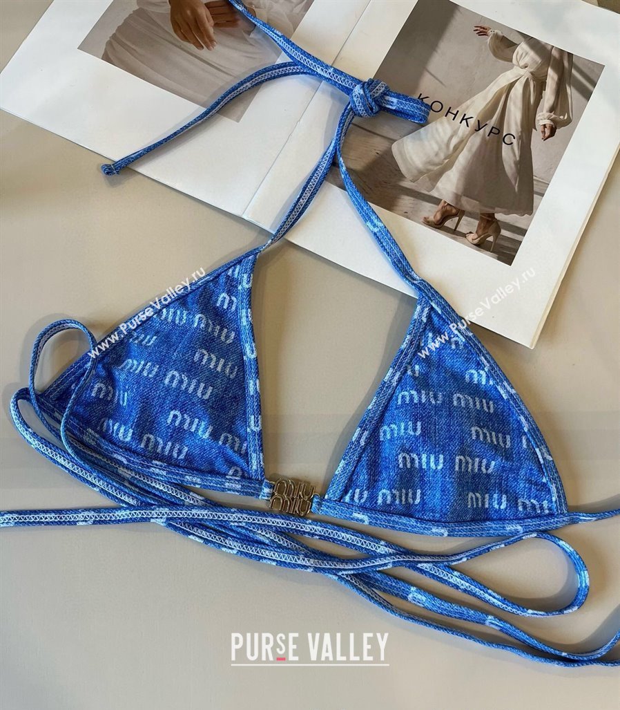 Miu Miu Denim Two-Pieces Swimwear Light Blue 2025 0313 (WM-250313029)