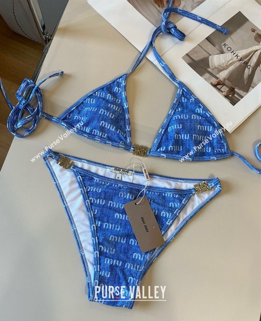 Miu Miu Denim Two-Pieces Swimwear Light Blue 2025 0313 (WM-250313029)