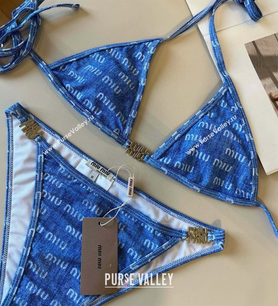 Miu Miu Denim Two-Pieces Swimwear Light Blue 2025 0313 (WM-250313029)
