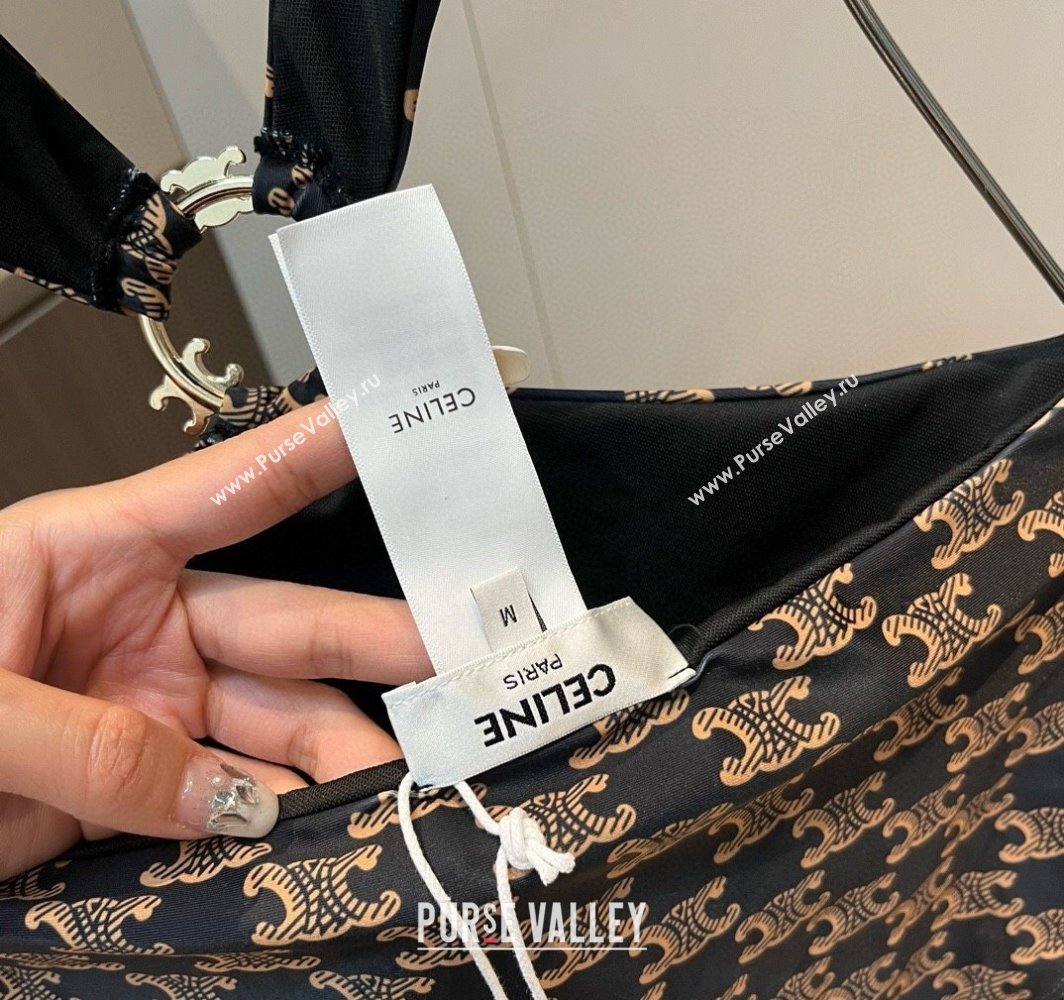 Celine Cutout One-Piece Swimwear Brown 2025 0313 (WM-250313104)