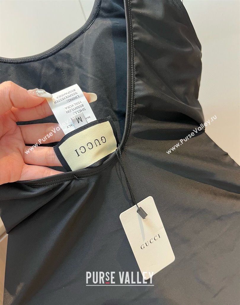Gucci One-Piece Swimwear with Web Belt Strap Black 2025 0313 (WM-250313077)