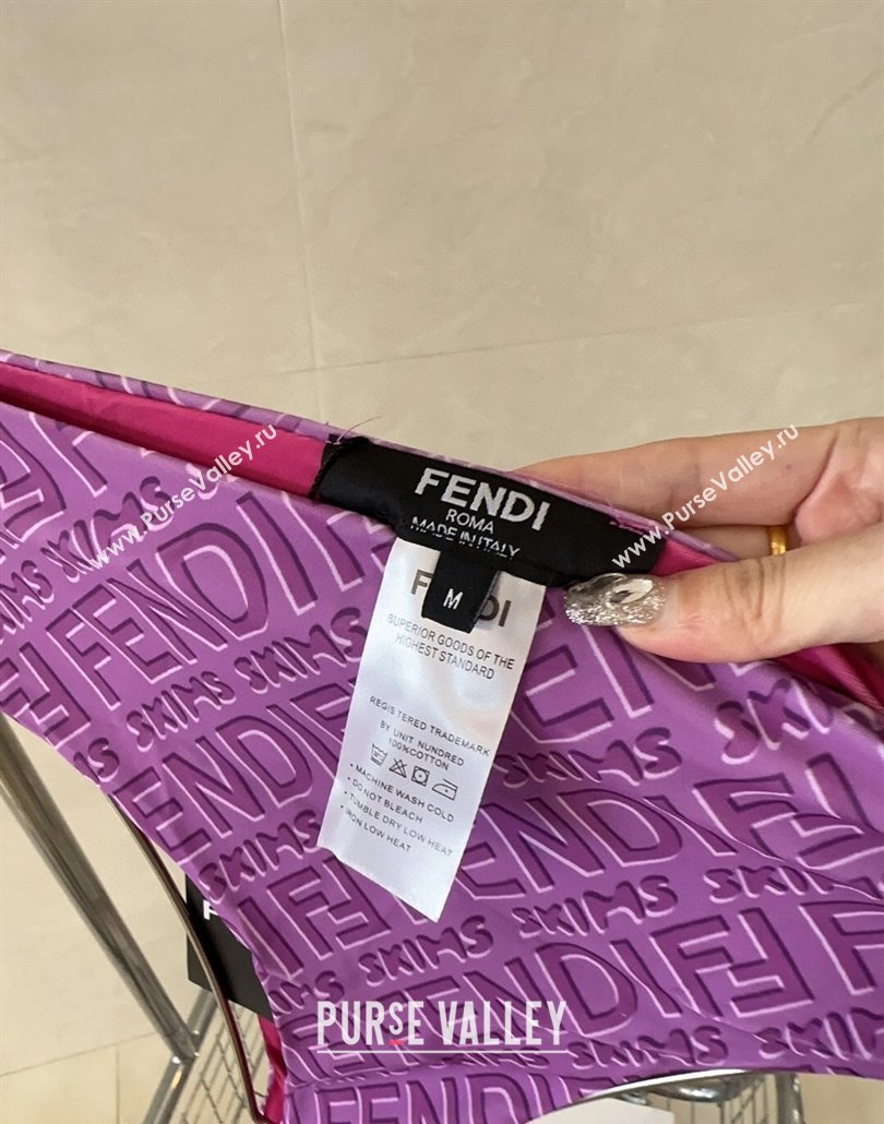 Fendi Logo Print Two-Pieces Swimwear Purple 2025 0313 (shi-250313012)