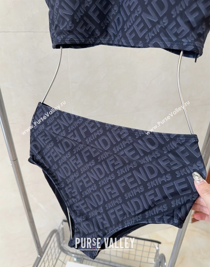 Fendi Logo Print Two-Pieces Swimwear Grey 2025 0313 (shi-250313011)