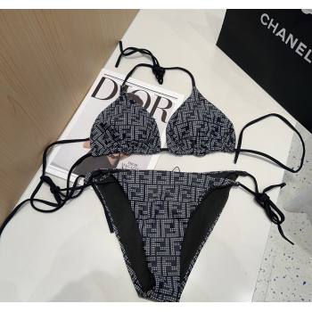 Fendi Dotted Logo Two-Pieces Swimwear Black 2025 (WM-250313019)