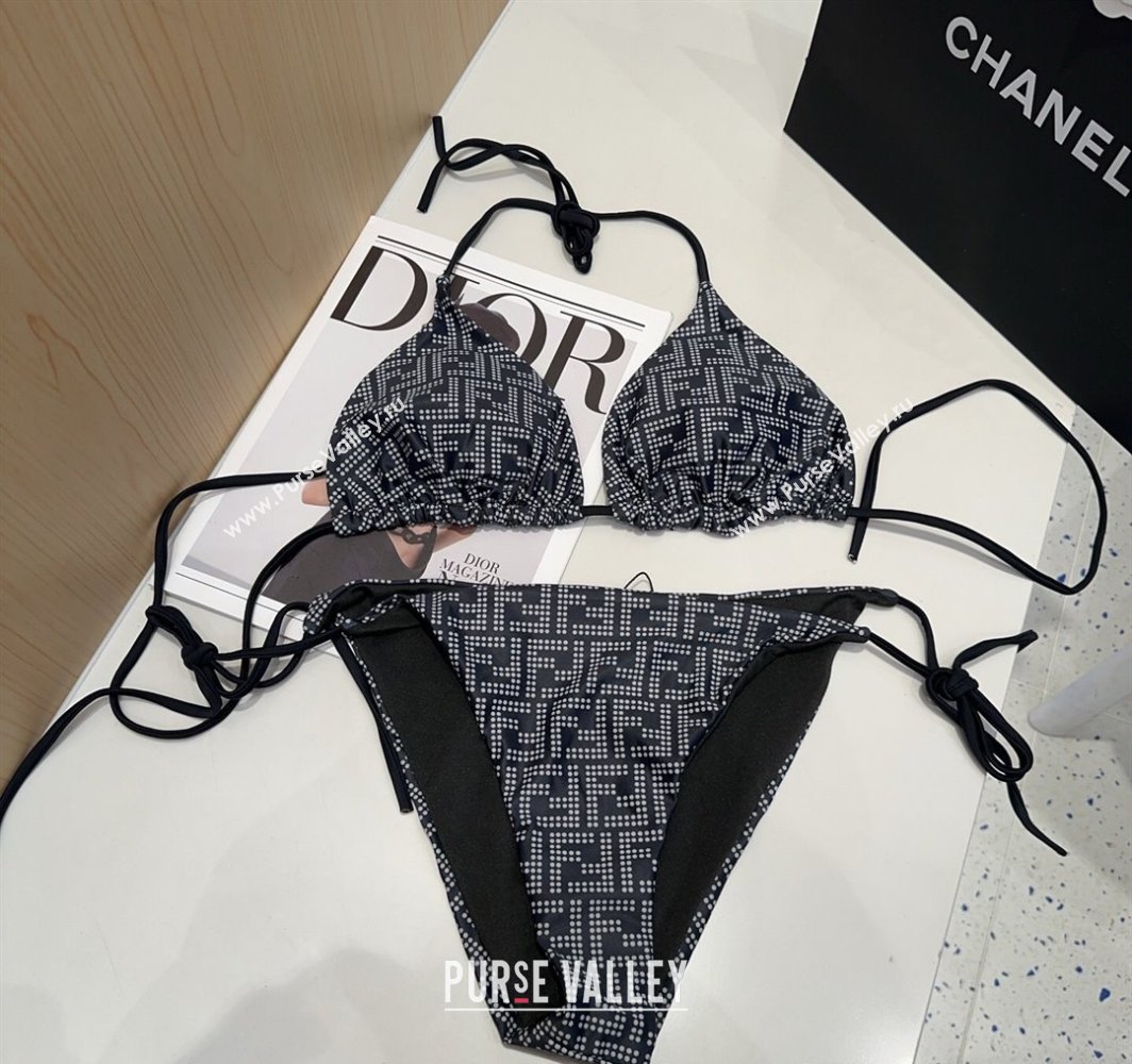 Fendi Dotted Logo Two-Pieces Swimwear Black 2025 (WM-250313019)