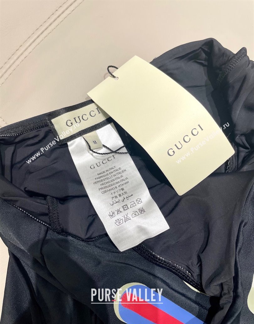 Gucci One-Piece Swimwear with Web Logo Black/Blue2025 0313 (SHI-250313078)