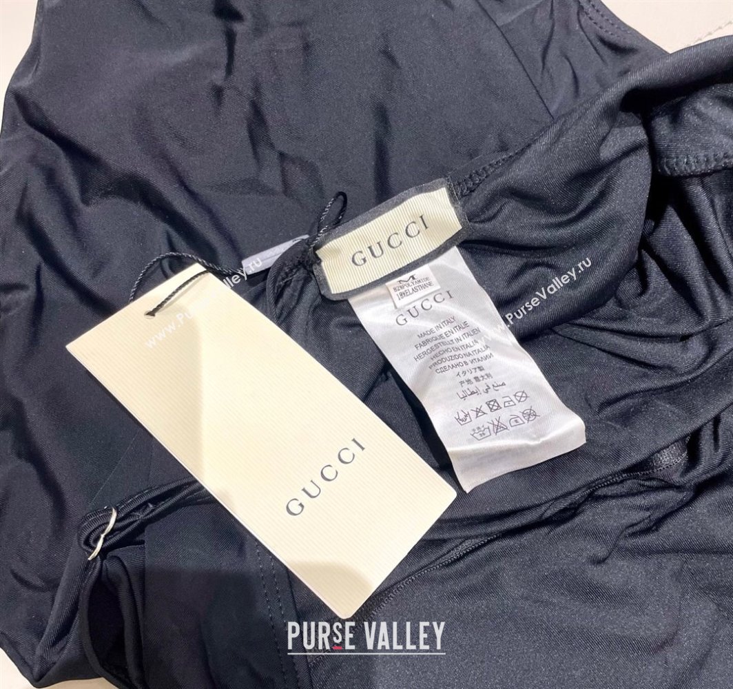 Gucci One-Piece Swimwear with Web Logo Black/Gold 2025 0313 (SHI-250313081)