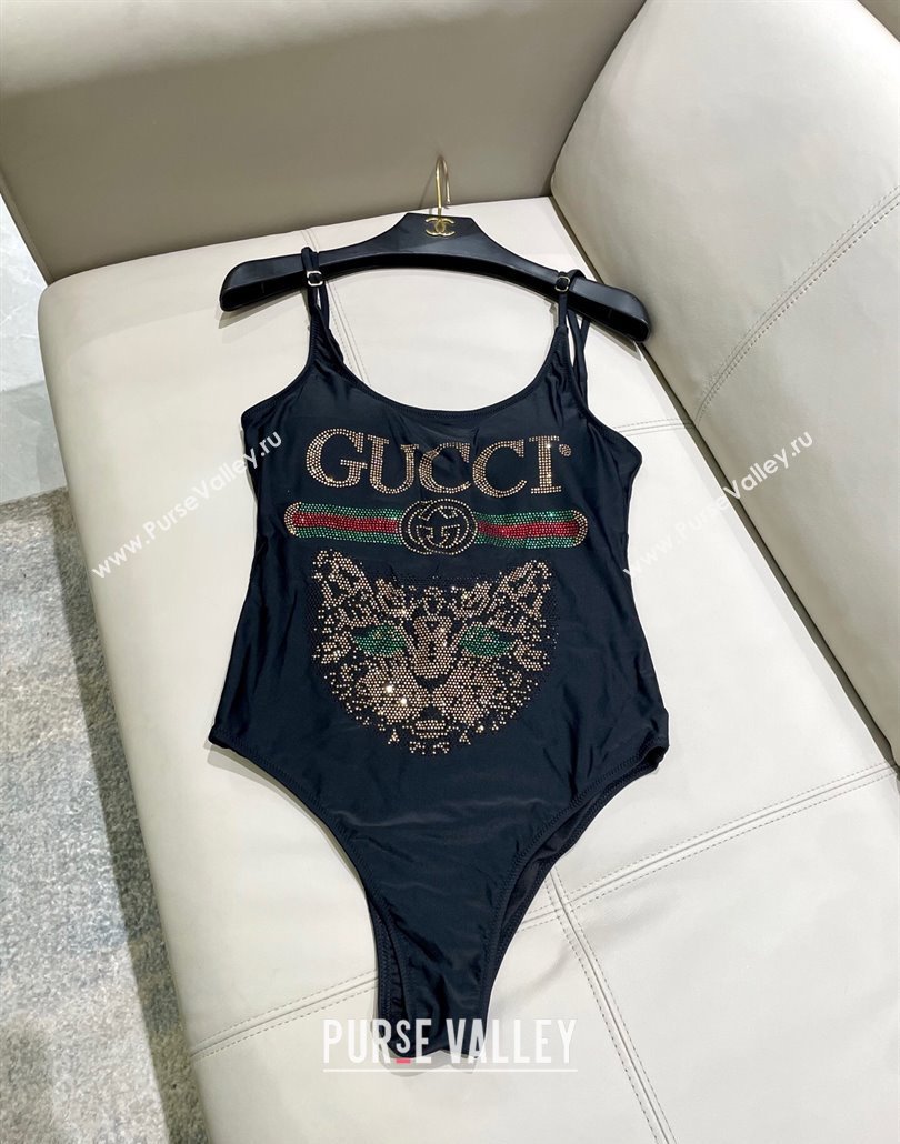 Gucci One-Piece Swimwear with Tiger Black 2025 0313 (SHI-250313082)