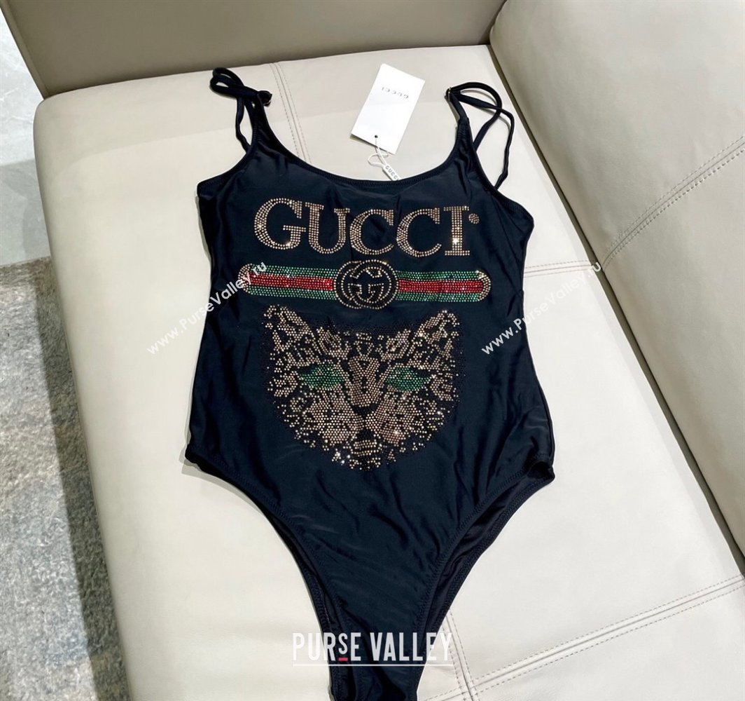 Gucci One-Piece Swimwear with Tiger Black 2025 0313 (SHI-250313082)