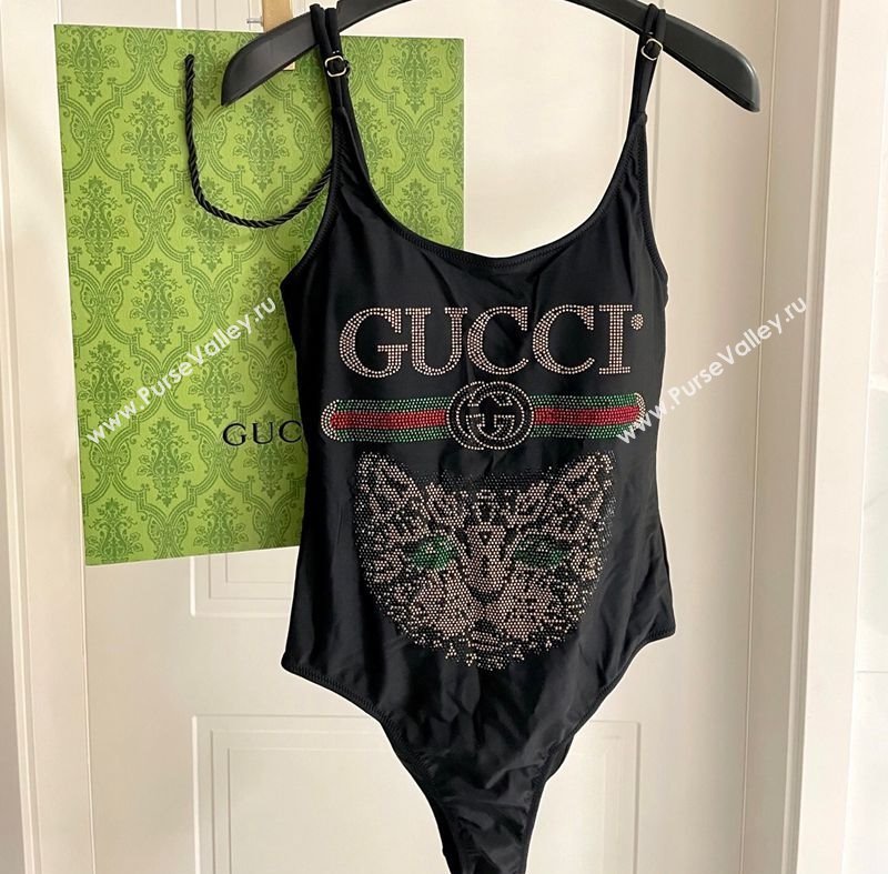 Gucci One-Piece Swimwear with Tiger Black 2025 0313 (SHI-250313082)