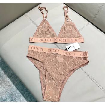 Gucci Mesh Two-Pieces Swimwear Nude Pink 2025 (SHI-250313073)