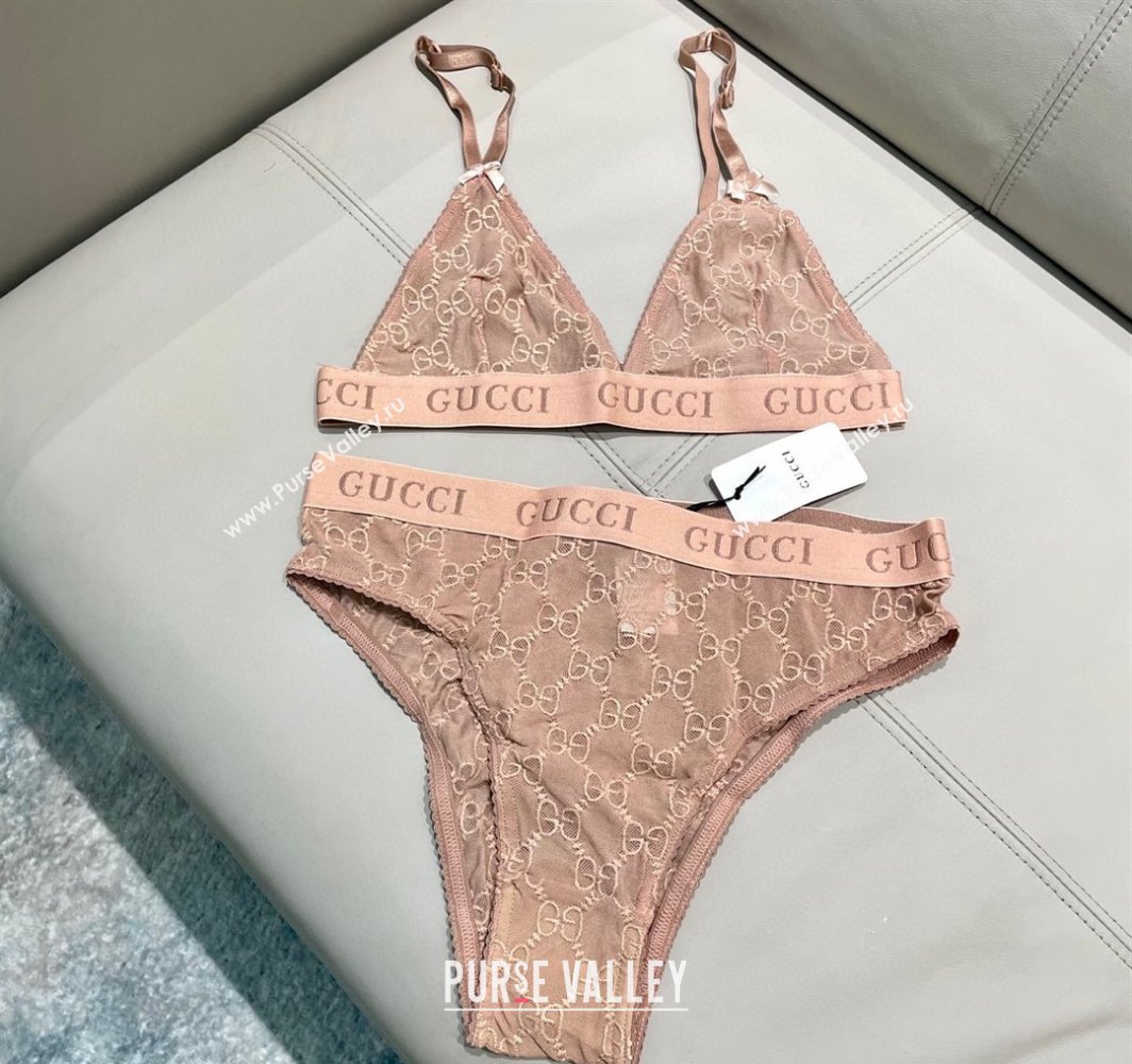 Gucci Mesh Two-Pieces Swimwear Nude Pink 2025 (SHI-250313073)
