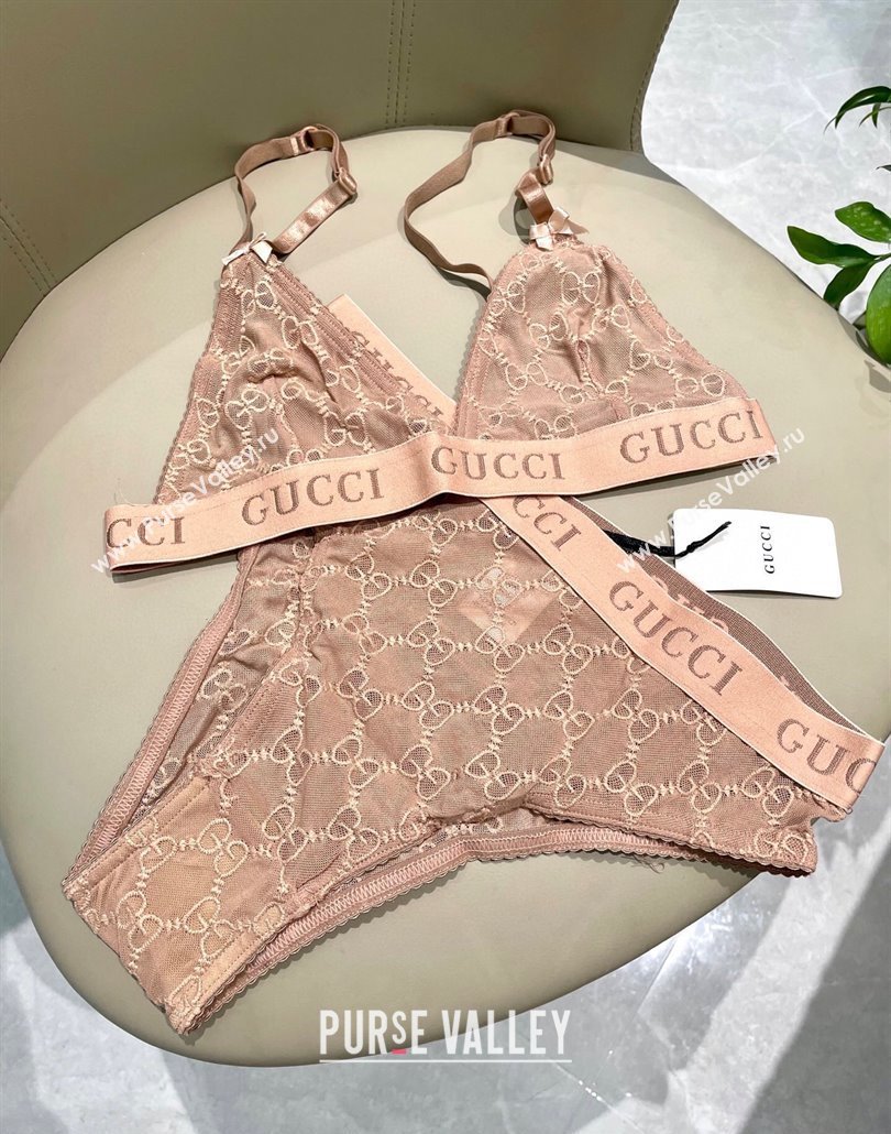 Gucci Mesh Two-Pieces Swimwear Nude Pink 2025 (SHI-250313073)