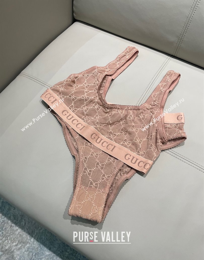 Gucci Mesh Two-Pieces Swimwear Nude Pink 2025 (SHI-250313073)