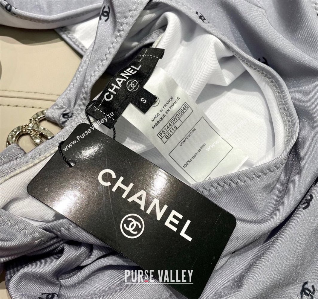 Chanel CC Allover One-Piece Swimwear Grey 2025 0313 (SHI-250313023)