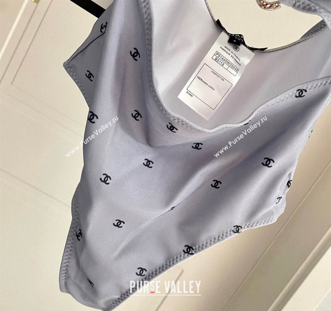Chanel CC Allover One-Piece Swimwear Grey 2025 0313 (SHI-250313023)